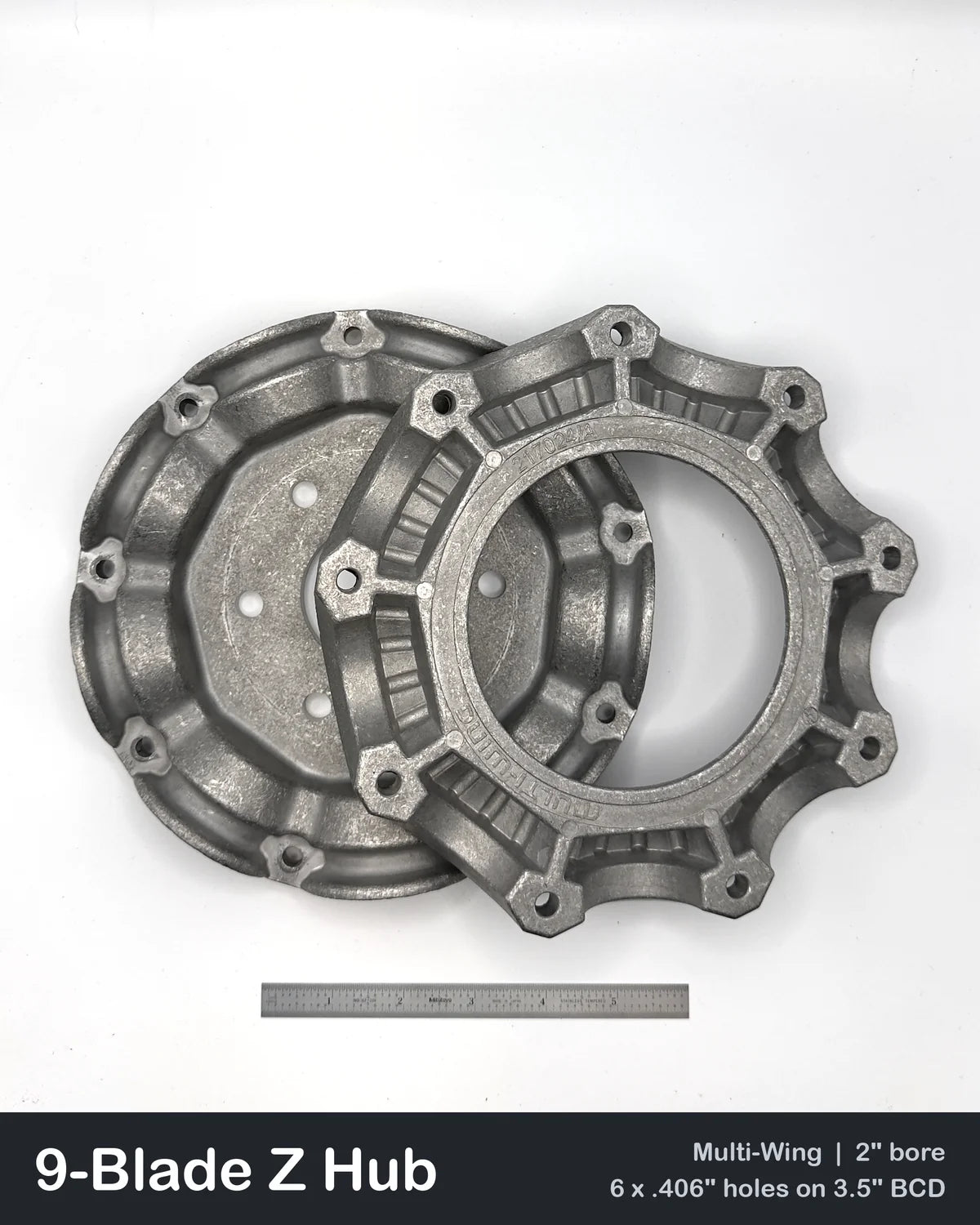 9-Blade Multiwing Z Hub Set, 2" Bore, 6-Bolt 3.5" BCD