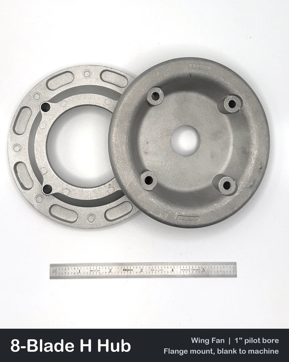 8-Blade Wing Fan H Hub Set, Flange Mount, 1" Bore