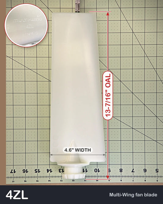 Multiwing 4ZL fan blade, natural nylon, on 1 inch grid