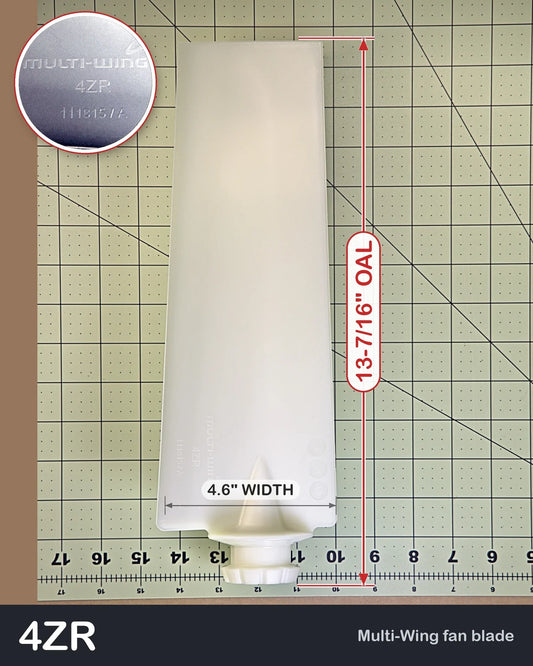 Multiwing 4ZR fan blade, natural nylon, on 1 inch grid