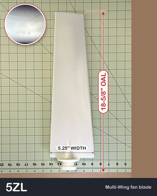 Multiwing 5ZL fan blade, natural nylon, on 1 inch grid