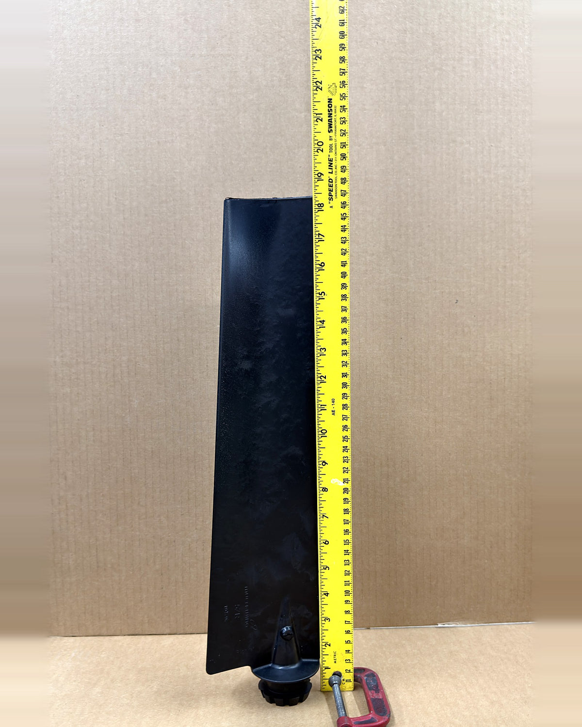 Multiwing 5ZR anti-static fan blade next to a tape measure for length