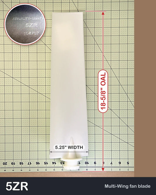 Multiwing 5ZR fan blade, natural nylon, on 1 inch grid