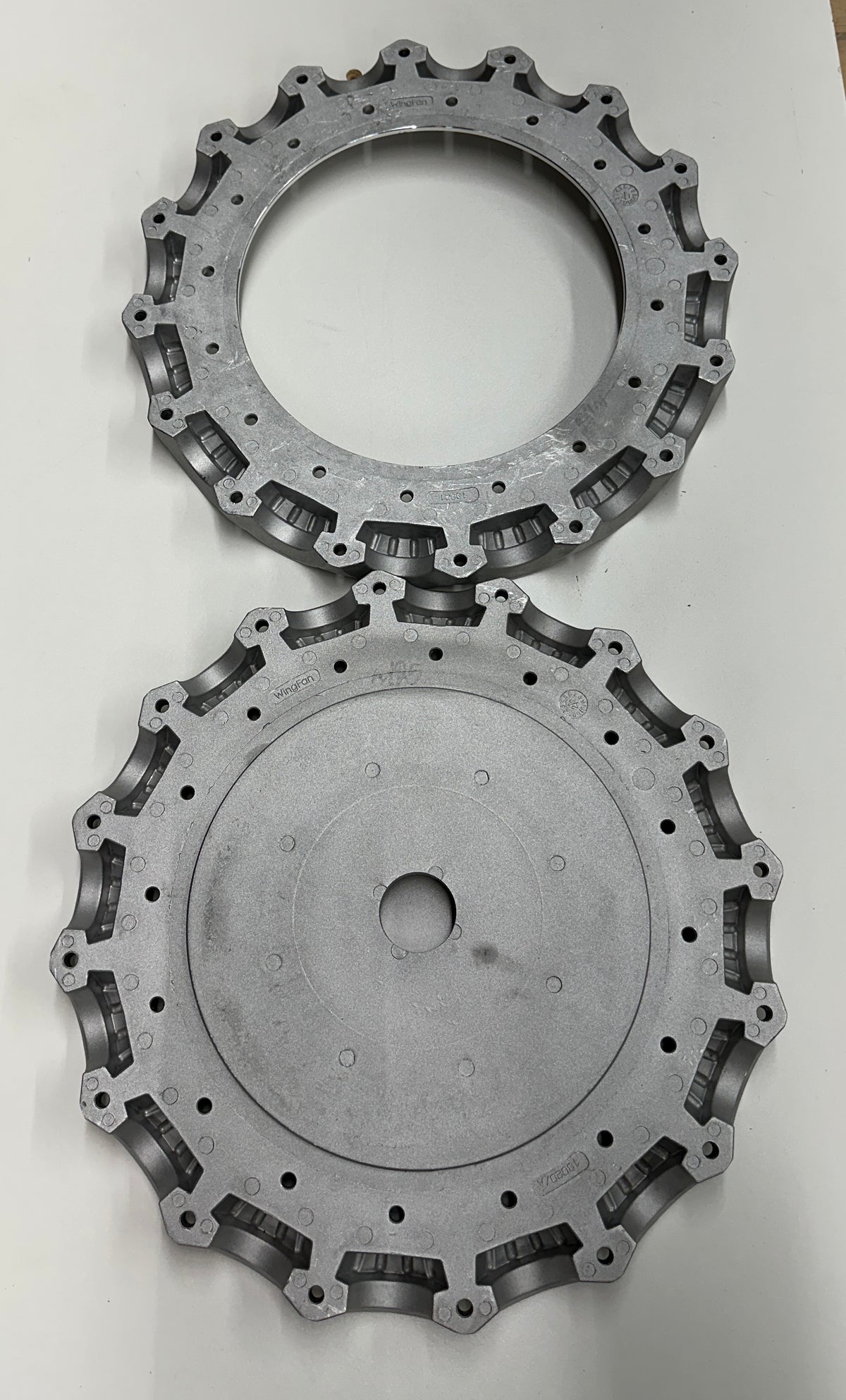 16-Blade Wing Fan Z Hub and Retaining Flange, Aluminum, photo 2