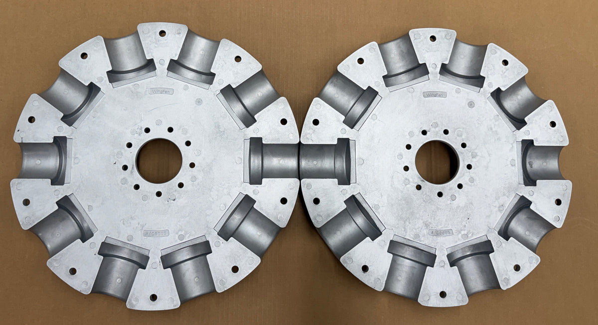 10-Blade Wing Fan T Hub Set, Aluminum, 75mm Bore, 9-Bolt