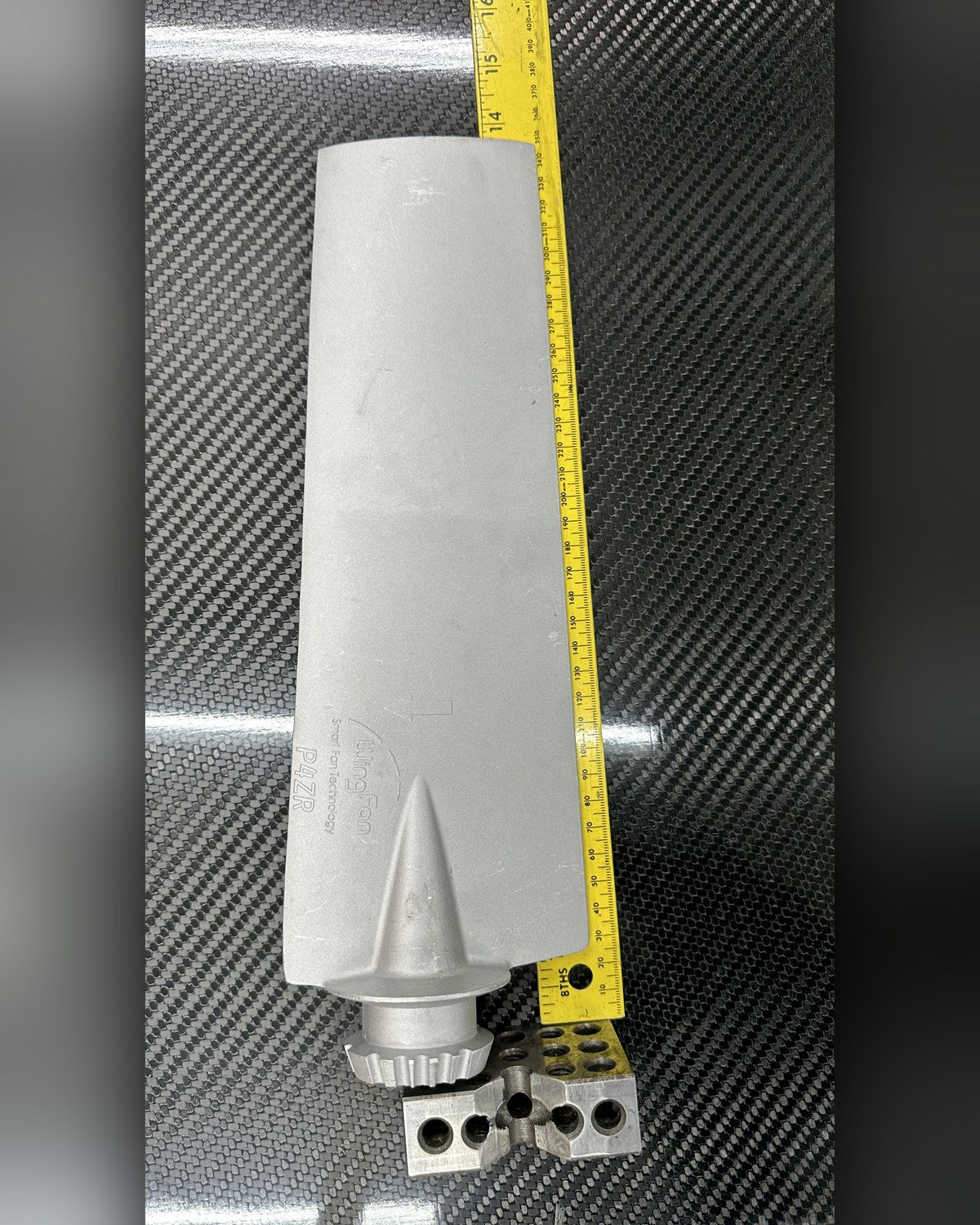 Wing Fan P4ZL aluminum fan blade, uncut, with pitch pin (P4ZR shown)