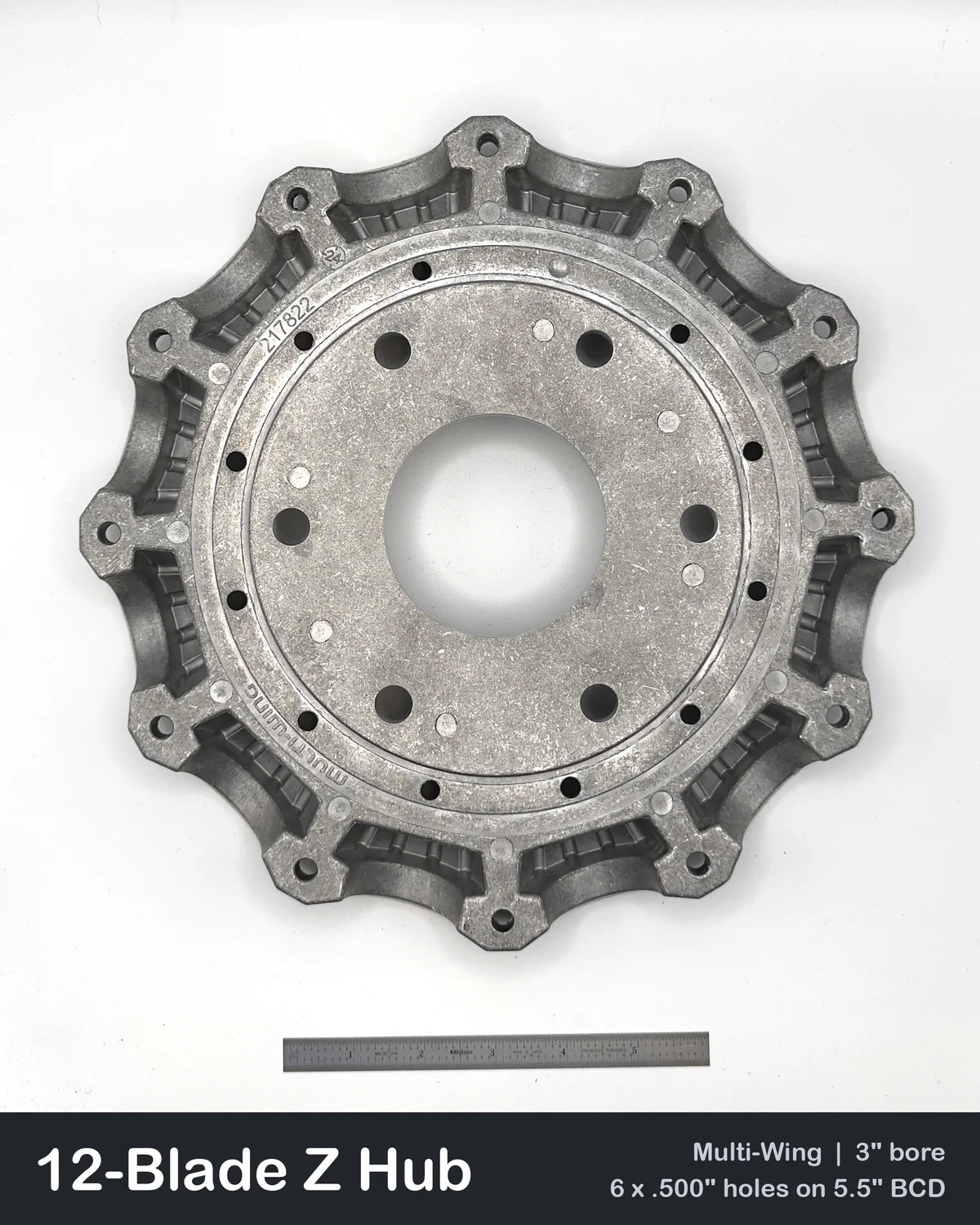 12-Blade Multiwing Z Hub Set, 3" Bore, 6-Bolt 5.5" BCD