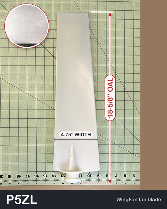 Wing Fan P5ZL fan blade, natural nylon, on 1 inch grid