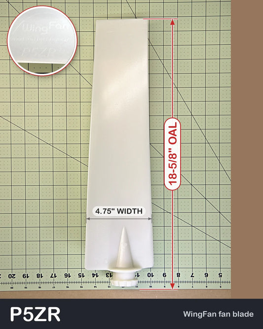 Wing Fan P5ZR fan blade, natural nylon, on 1 inch grid