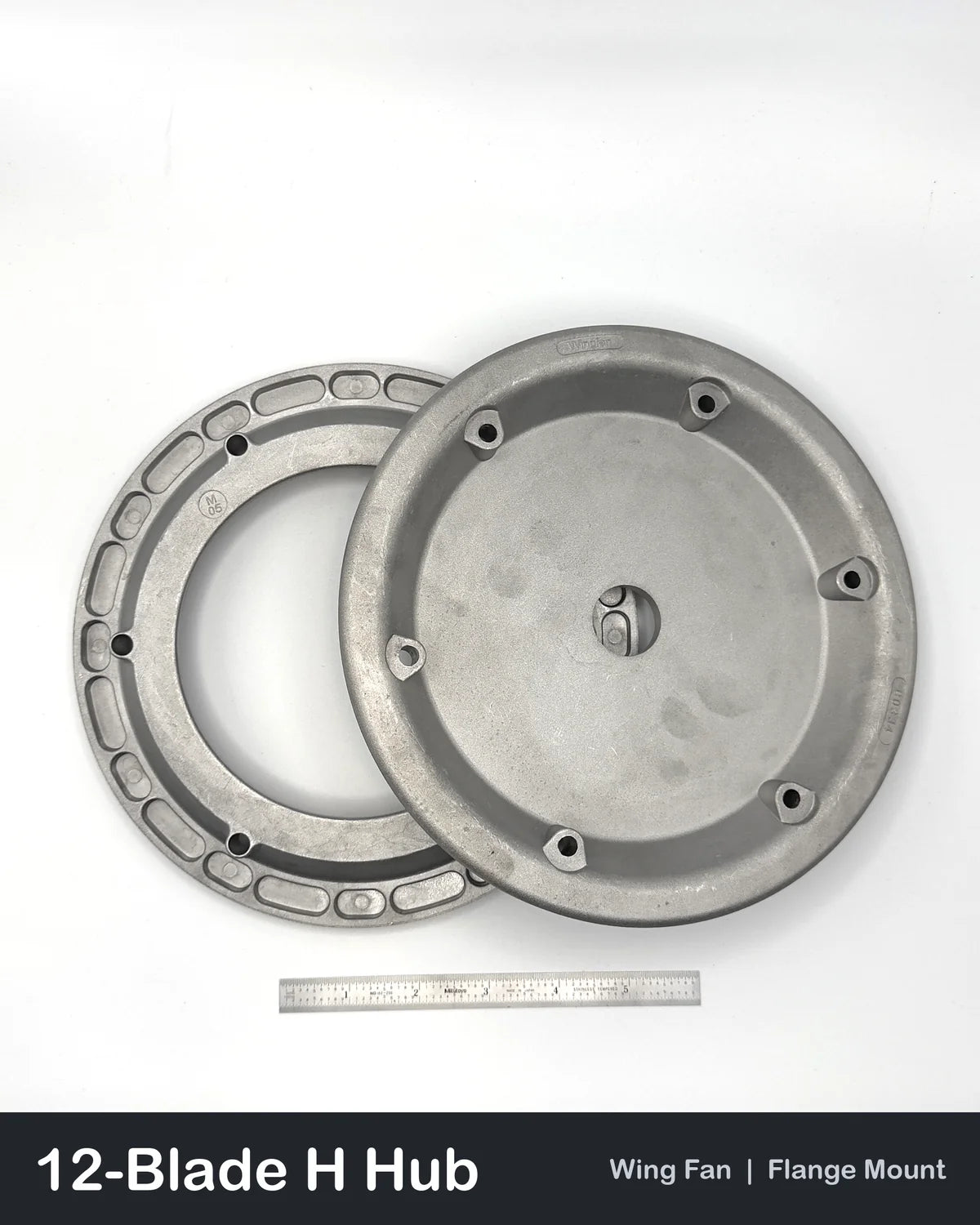 12-Blade Wing Fan H Hub Set, Flange Mount, 1" Bore