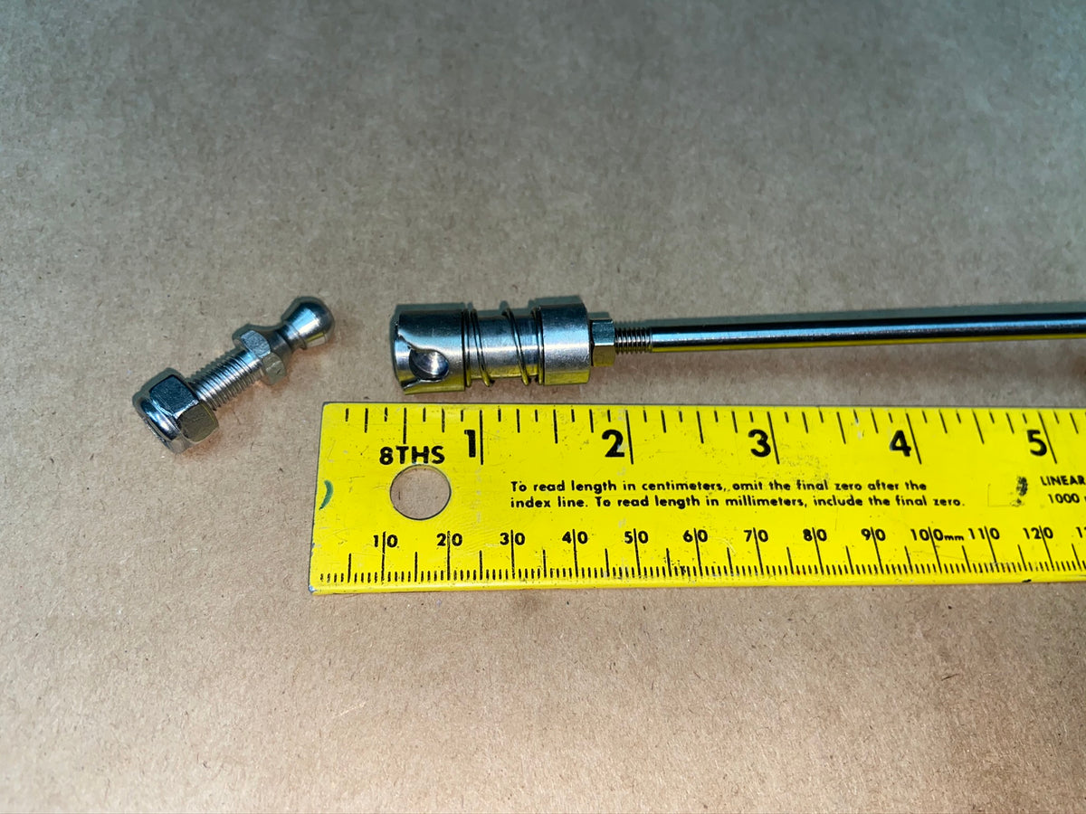 Control cable end swivel,  quick disconnect ball joint stainless